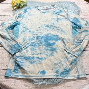 REALTREE Performance Fishing Tee Blue White sz XL